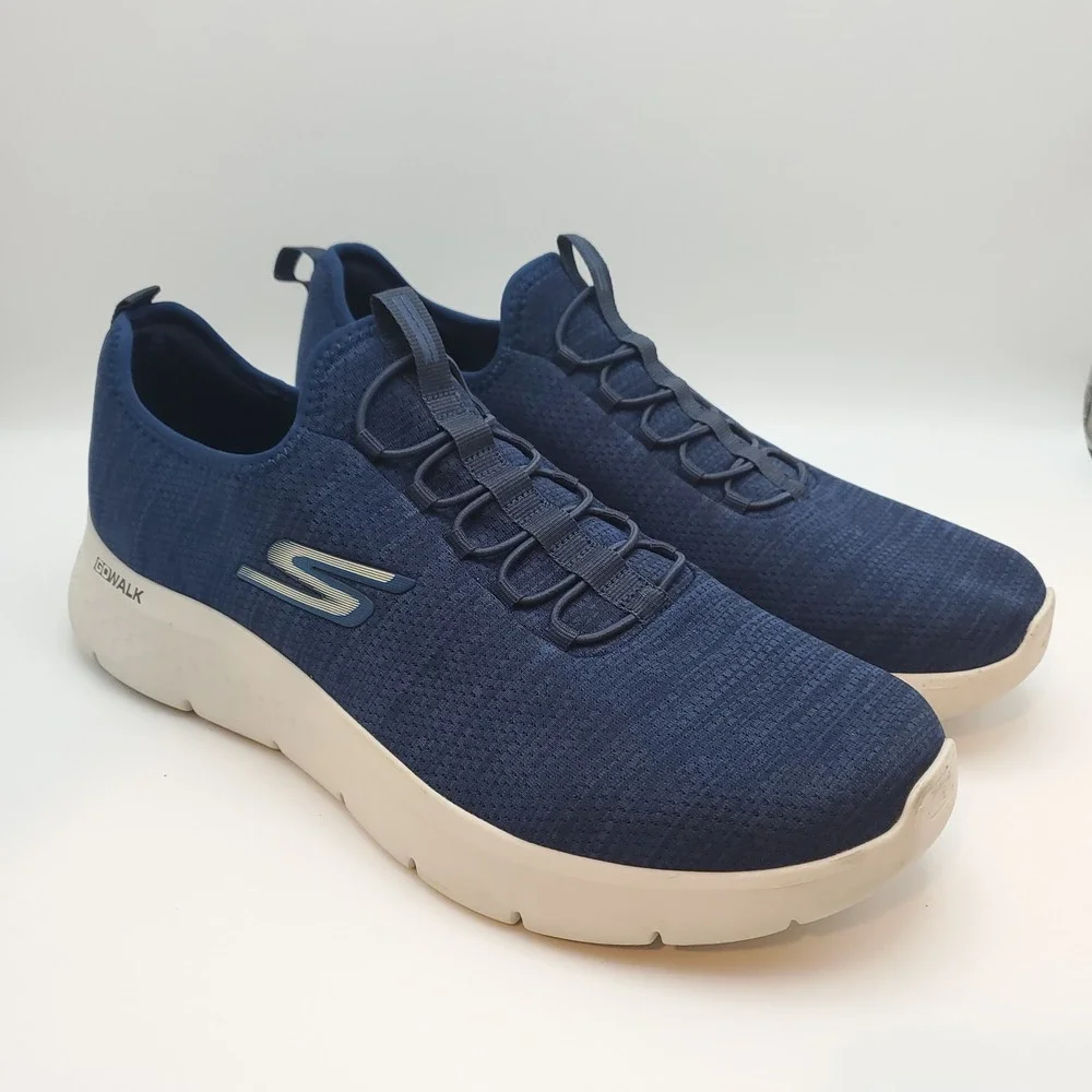 Skechers Go Walk Flex 216324 Navy Slip On Walking Shoes Men's Size 13